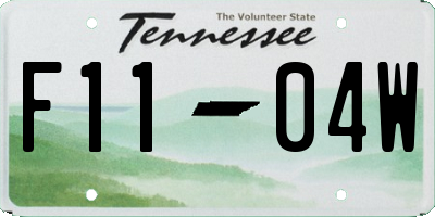 TN license plate F1104W