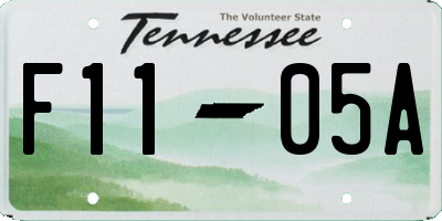 TN license plate F1105A
