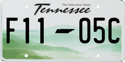 TN license plate F1105C