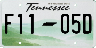 TN license plate F1105D