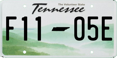 TN license plate F1105E