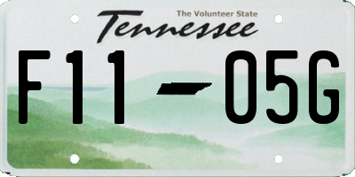 TN license plate F1105G