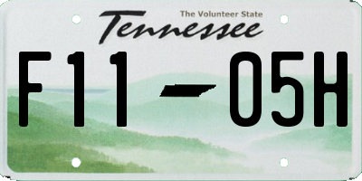 TN license plate F1105H