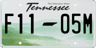 TN license plate F1105M