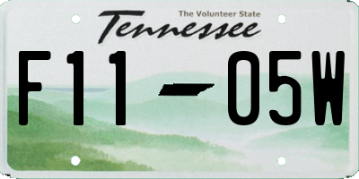 TN license plate F1105W