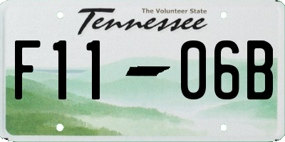 TN license plate F1106B