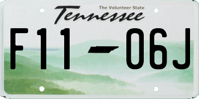 TN license plate F1106J