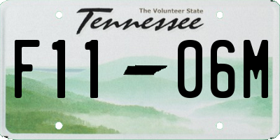 TN license plate F1106M