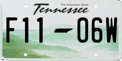 TN license plate F1106W
