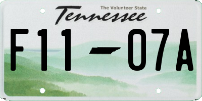 TN license plate F1107A