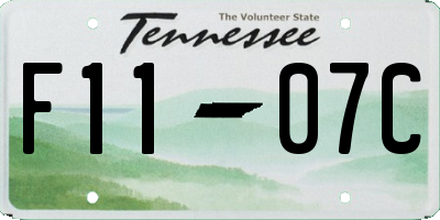 TN license plate F1107C