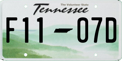 TN license plate F1107D