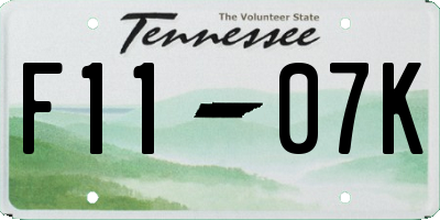 TN license plate F1107K