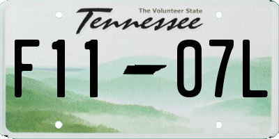 TN license plate F1107L