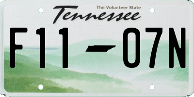 TN license plate F1107N