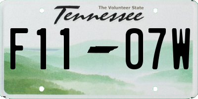 TN license plate F1107W