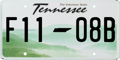 TN license plate F1108B