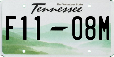 TN license plate F1108M
