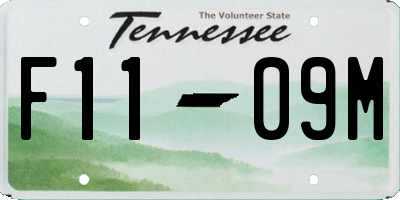 TN license plate F1109M