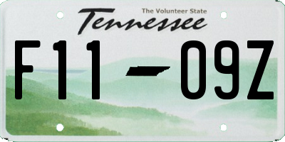 TN license plate F1109Z