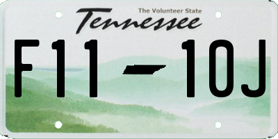 TN license plate F1110J