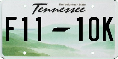TN license plate F1110K