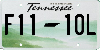 TN license plate F1110L