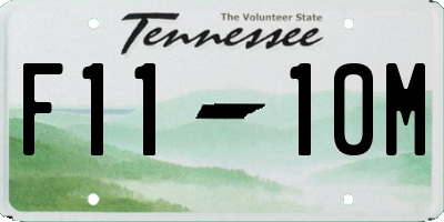TN license plate F1110M