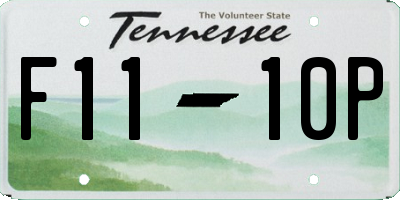 TN license plate F1110P