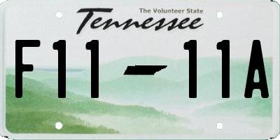 TN license plate F1111A