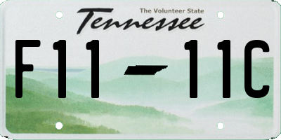 TN license plate F1111C