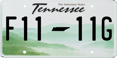 TN license plate F1111G