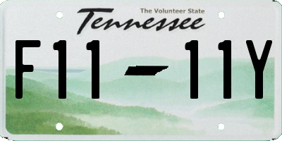 TN license plate F1111Y