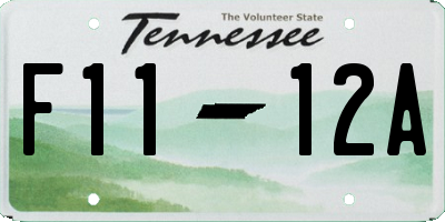 TN license plate F1112A