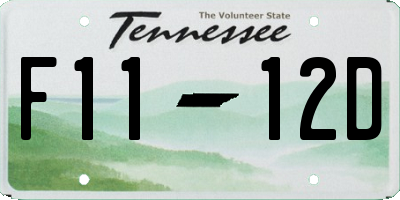 TN license plate F1112D