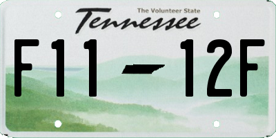 TN license plate F1112F
