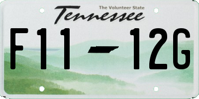 TN license plate F1112G