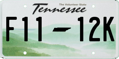 TN license plate F1112K
