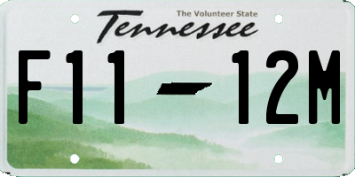 TN license plate F1112M