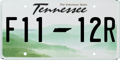 TN license plate F1112R