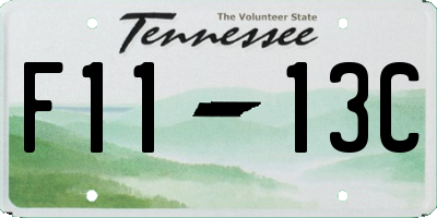 TN license plate F1113C