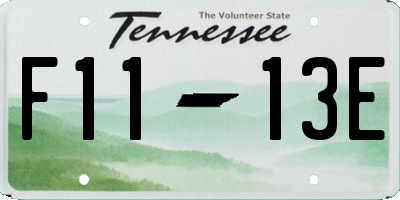 TN license plate F1113E