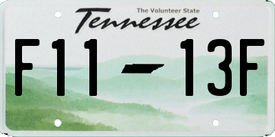 TN license plate F1113F
