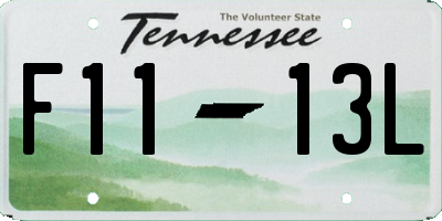 TN license plate F1113L