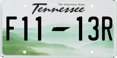 TN license plate F1113R