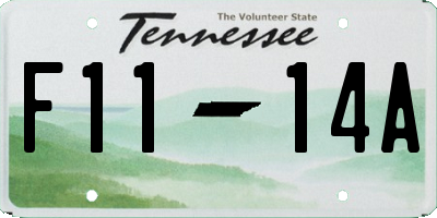 TN license plate F1114A