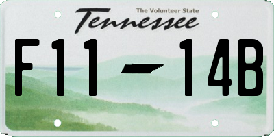 TN license plate F1114B