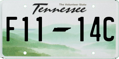 TN license plate F1114C