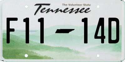 TN license plate F1114D
