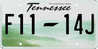 TN license plate F1114J